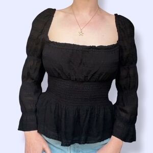 Aritzia Fable Blouse in classic black